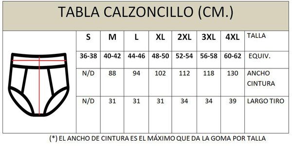 SLIP CLÁSICO CABALLERO ALGODÓN - PACK 3 UNIDADES - TALLA M HASTA 4XL