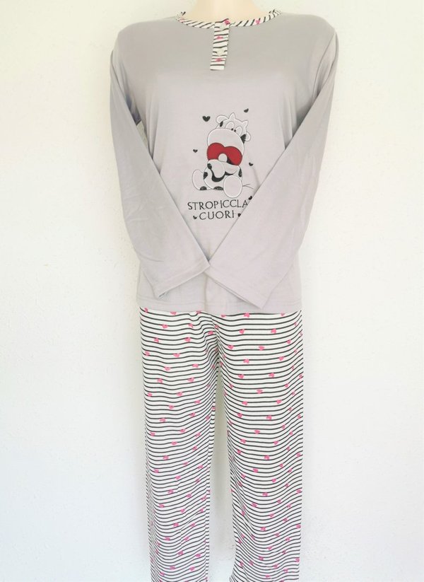 Pijama Largo Mujer 2 piezas Algodón Térmico (ÚLTIMA UNIDAD TALLA 2XL LILA)